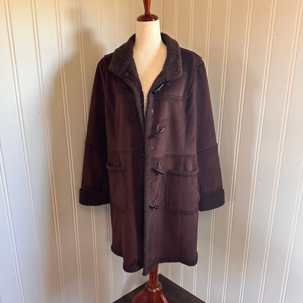 Vintage 90s/Y2K Chocolate Brown Penny Lane Coat size XL